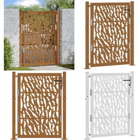 vidaXL Porte de jardin acier résistant aux intempéries design tracés