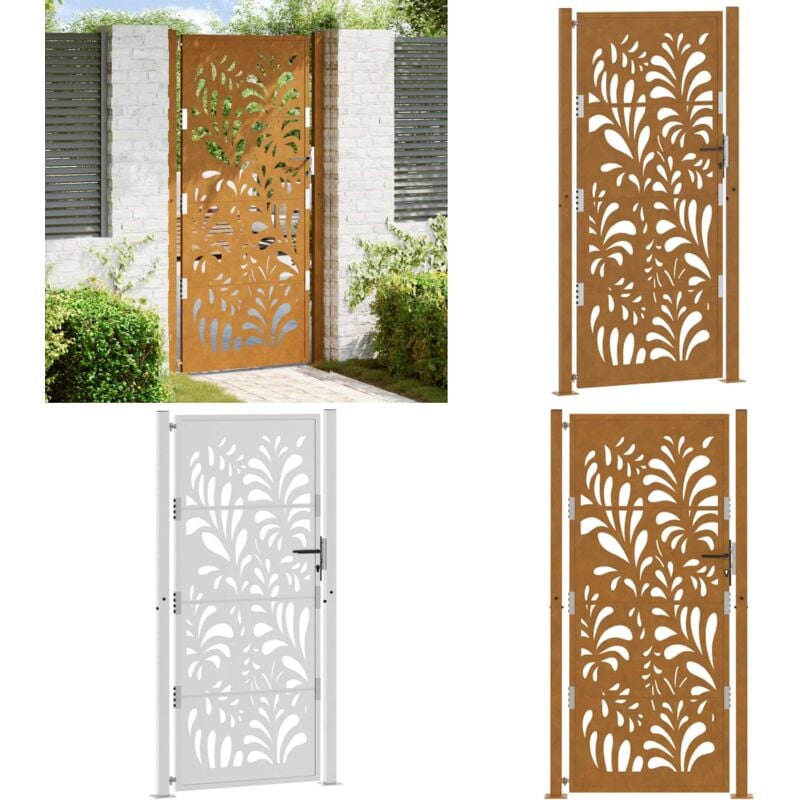 Vidaxl - Porte de jardin acier résistant aux intempéries design vagues