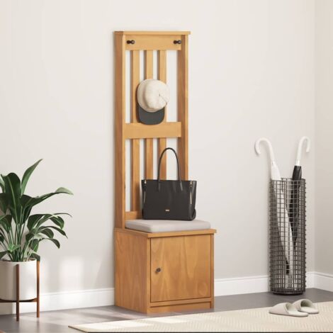 Vidaxl – Porte-manteau en bois massif de pin 45x40x159,5 cm – 3 crochets – Capacité de charge 110 kg – Finition vernis UV