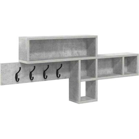 vidaXL Porte-manteau mural avec étagère Gris béton 100 x 12 x 43,5 cm