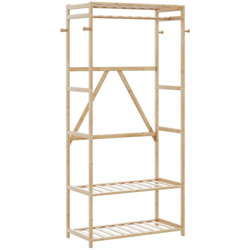 vidaXL Porte-vêtement avec étagères 80x40x175 cm bambou