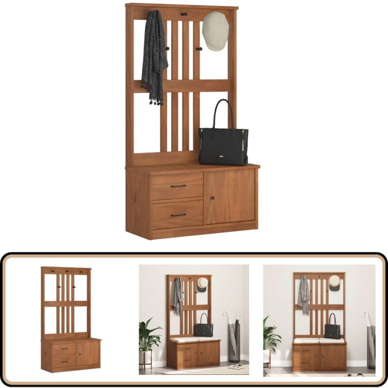 Vidaxl - Portemanteau sandens 87x40x159,5 cm bois massif pin
