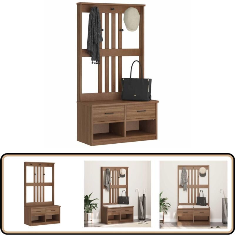 Vidaxl - Portemanteau sandens 87x40x159,5 cm bois massif pin