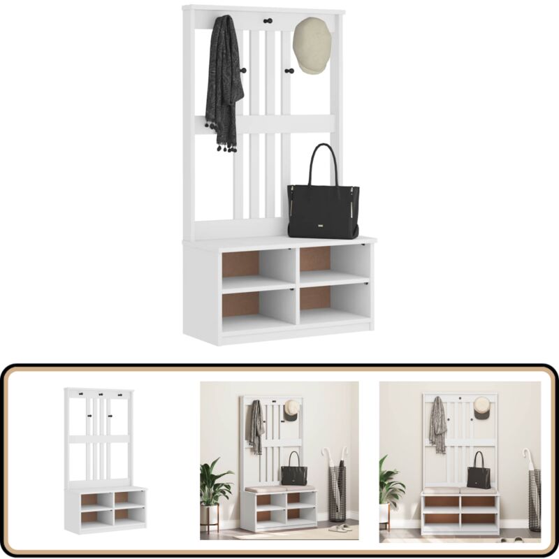 Vidaxl - Portemanteau sandens blanc 87x40x159,5 cm bois massif pin