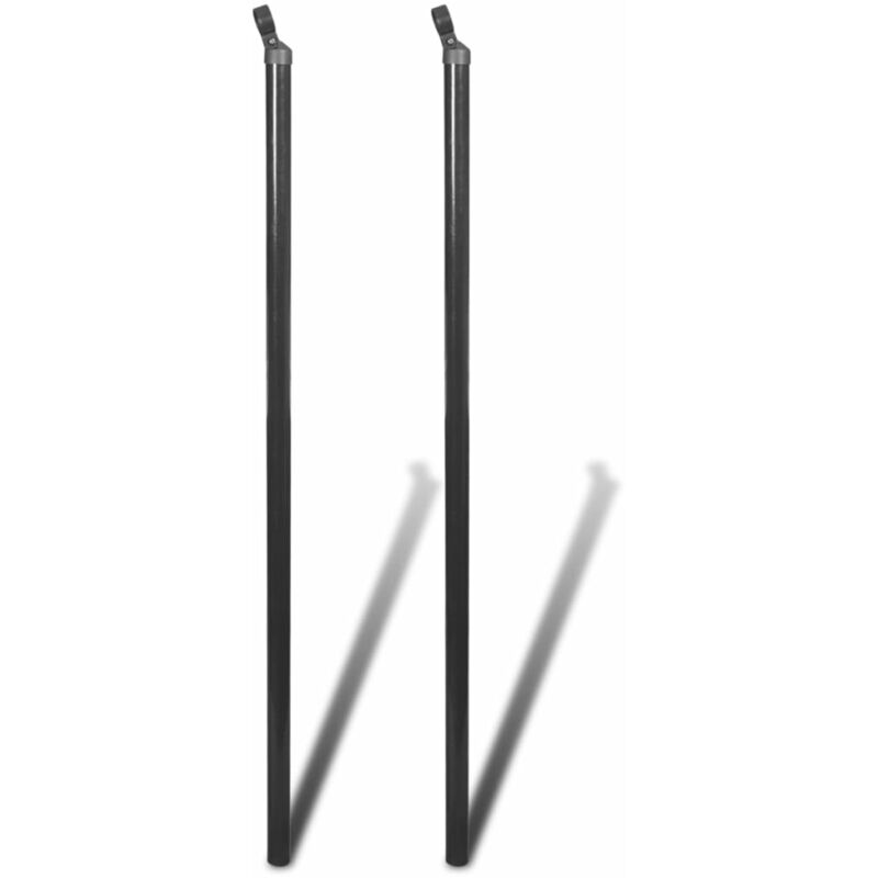 

vidaXL 2x Postes Puntal de Refuerzo para Alambrada Gris 115 cm - Gris