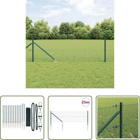 vidaXL Poste verde -  Poste de Valla Verde 25 x 0,8 m (malla de 19 x 19 mm)