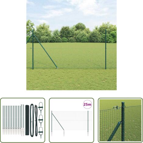 vidaXL Poste verde -  Poste de Valla Verde 25 x 1,4 m (malla de 19 x 19 mm)