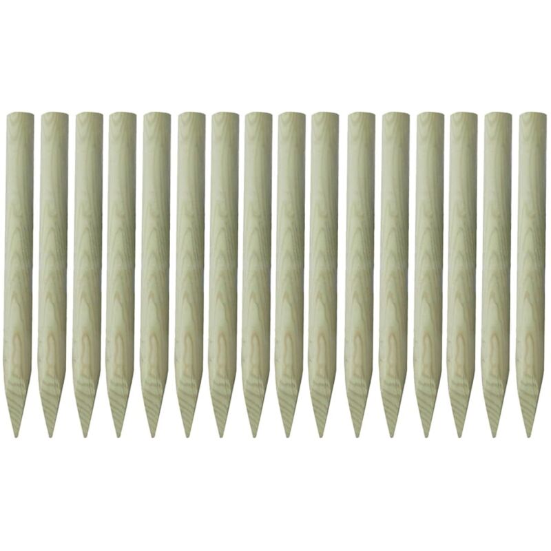 

Postes de valla puntiagudos 16 uds madera impregnada 100 cm - Verde - Vidaxl