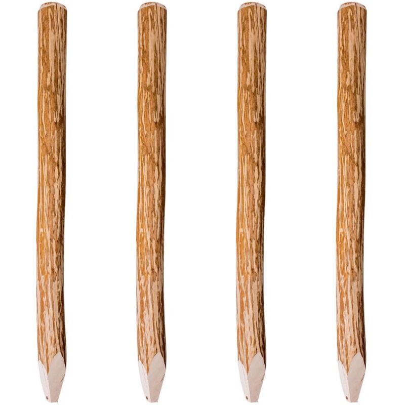 

4x Postes de Soporte de Valla de Jardín de Avellano Cerca 120 cm - Marrón - Vidaxl