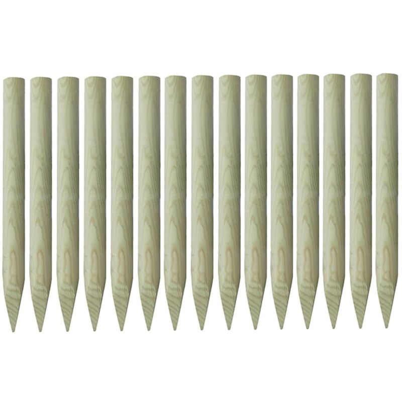 

Postes puntiagudos de valla 15 uds pino impregnado 4x100 cm - Marrón - Vidaxl