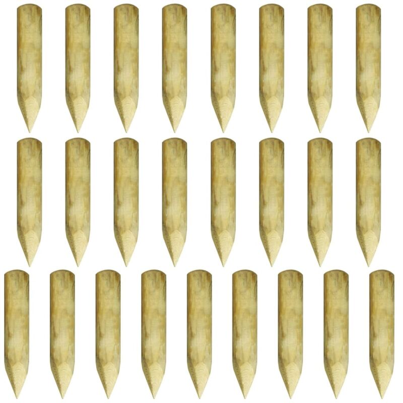 

vidaXL Troncos de borde de jardín 25 piezas 5x30 cm - Marrón