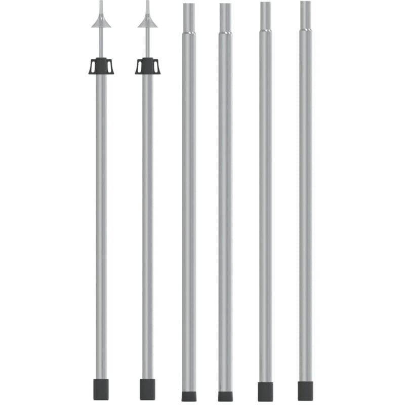 

vidaXL Postes telescópicos de toldo 2 uds acero galvanizado 102-260 cm - Plateado