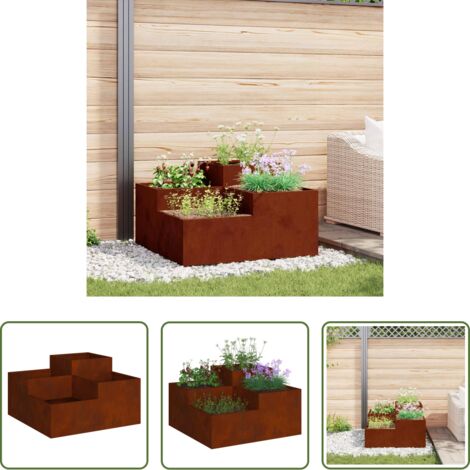 Lit surélevé de jardin rouillé 160x80x77 cm acier corten Lit surélevé de jardin rouillé 160x80x77 cm acier corten