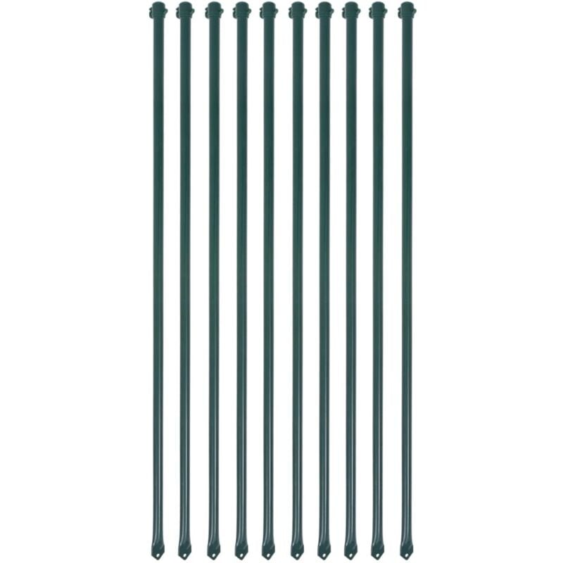 Vidaxl - Poteau de jardin 10 pcs 1 m Métal Vert