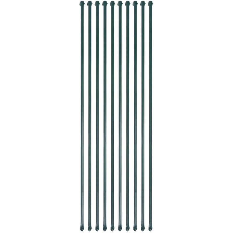 Vidaxl - Poteau de jardin 10 pcs 1,5 m Métal Vert