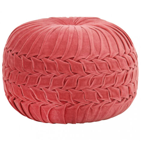 vidaXL Pouf Baumwollsamt Smock-Design 40 x 30 cm Rosa
