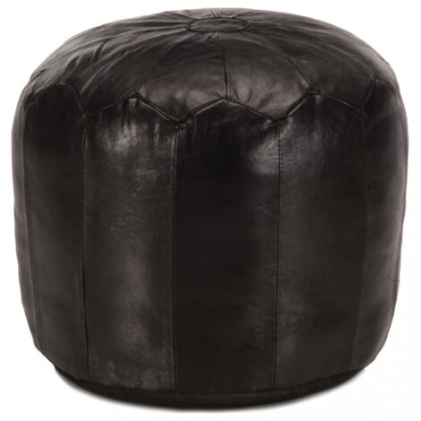 vidaXL Pouf Schwarz Echtes Ziegenleder 40x35 cm