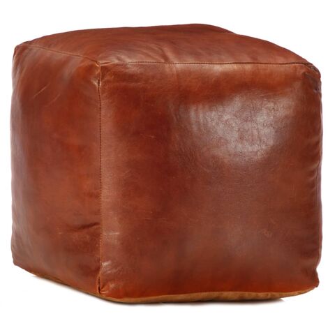 vidaXL Pouf Tanno 40x40x40 cm in Vera Pelle di Capra