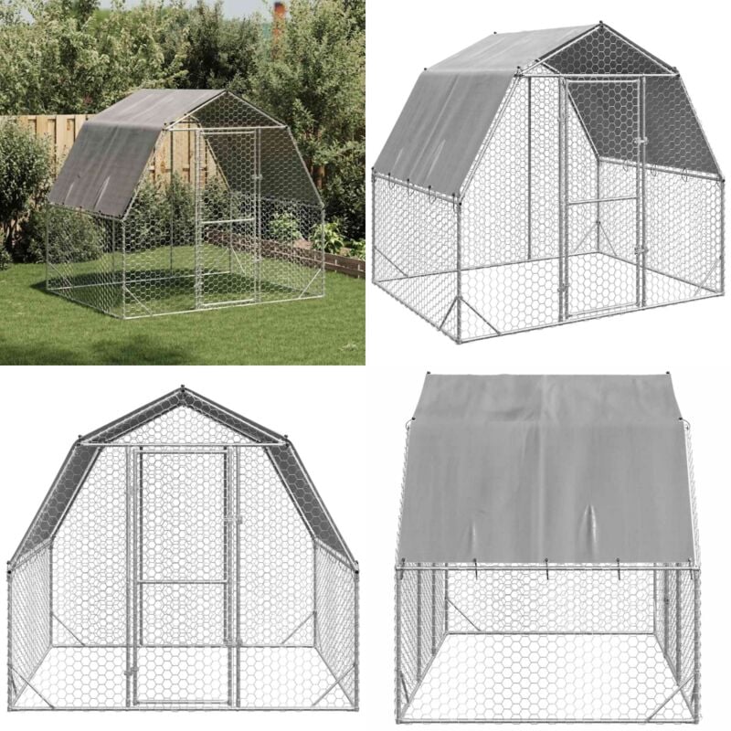 Vidaxl - Poulailler avec toit 2,5x2x2,25 m acier galvanisé