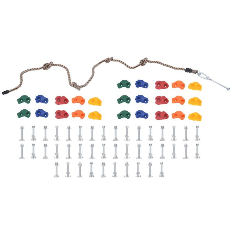 

Presas de escalada con cuerda 25 piezas multicolor - Vidaxl