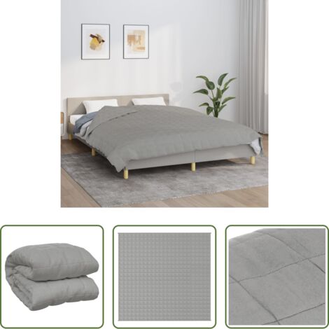 vidaXL Pression douce -  Couverture lestée Gris 220x240 cm 11 kg Tissu