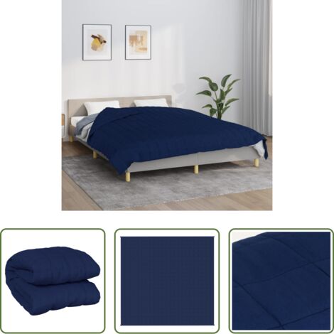 vidaXL Pressione morbida -  Coperta Ponderata Blu 220x230 cm 11 kg Tessuto