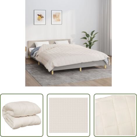 vidaXL Pressione morbida -  Coperta Ponderata Crema Chiaro 200x220 cm 9 kg Tessuto