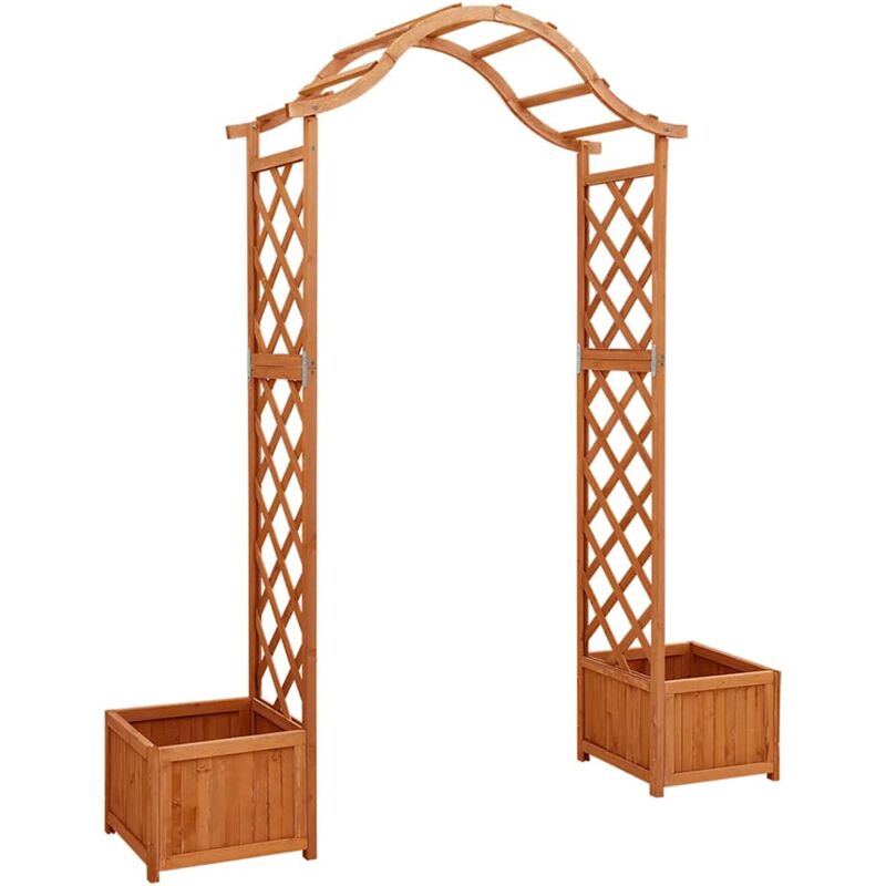 

vidaXL Pérgola de jardín con jardinera madera maciza de abeto - Marrón