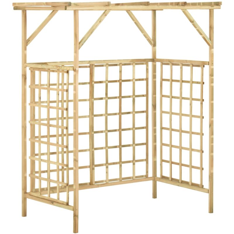 

vidaXL Pérgola de jardín para 2 cubos de basura madera pino impregnada - Marrón
