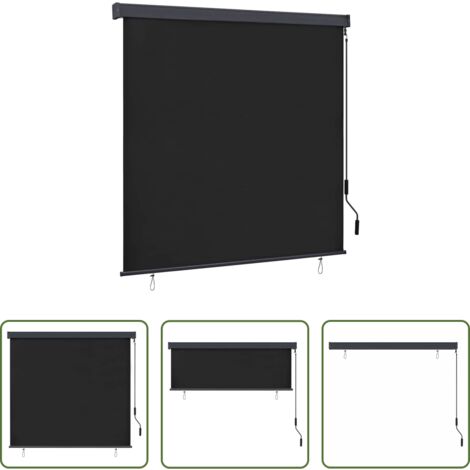 vidaXL Privacidad al aire libre -  Estor enrollable Rayado Antracita 180 x 250 cm Tela y Aluminio