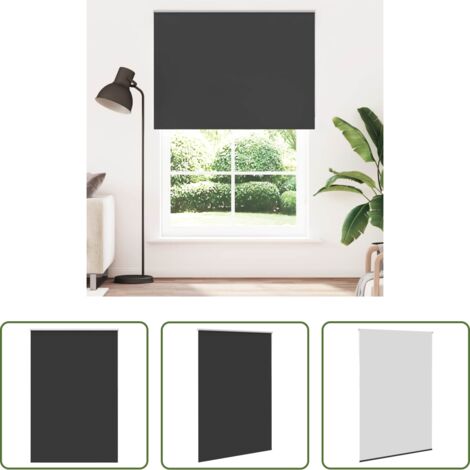 vidaXL Privacidad -  Estor Enrollable Opaco negro 165x230 cm Tela Ancho 161,6 cm