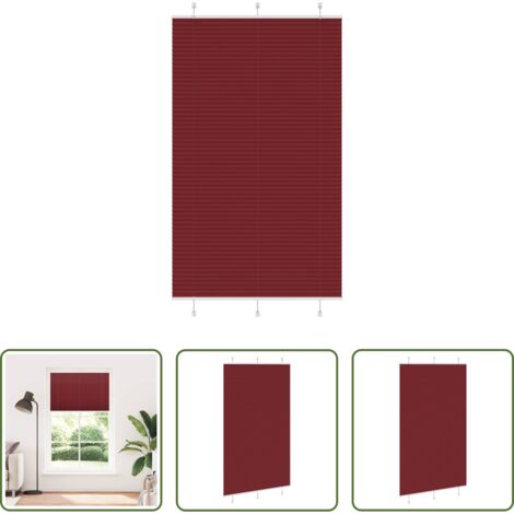 vidaXL Privacidad -  Estor Plisado rojo burdeos 115x200 cm Tela Ancho 114,4 cm
