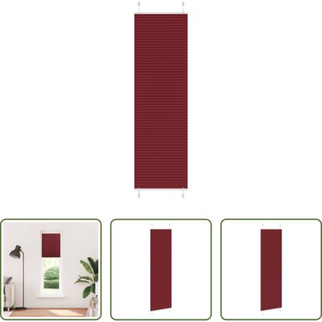 vidaXL Privacidad -  Estor Plisado rojo burdeos 55x200 cm Tela Ancho 54,4 cm