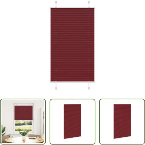 vidaXL Privacidad -  Estor Plisado rojo burdeos 75x150 cm Tela Ancho 74,4 cm