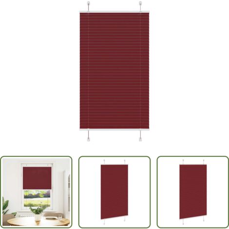 vidaXL Privacidad -  Estor Plisado rojo burdeos 80x150 cm Tela Ancho 79,4 cm