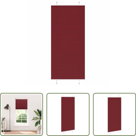 vidaXL Privacidad -  Estor Plisado rojo burdeos 85x200 cm Tela Ancho 84,4 cm