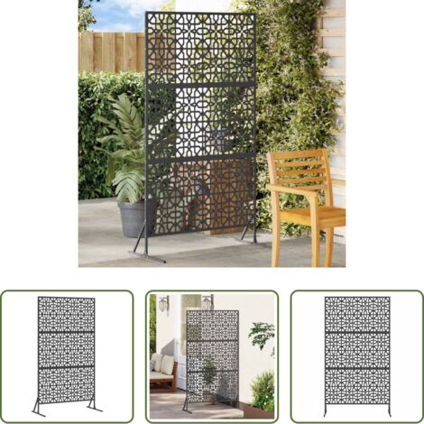 vidaXL Privacidad exterior -  Pantalla de Privacidad Negro 100 x 50 x 180 cm Acero