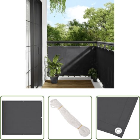 vidaXL Privacy balcone -  Paravento da Balcone Antracite 90x700 cm 100% Poliestere Oxford