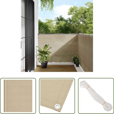 vidaXL Privacy balcone -  Paravento da Balcone Beige 120x700 cm 100% Poliestere Oxford