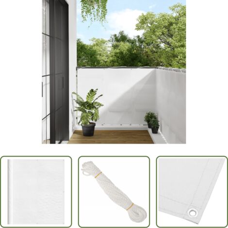 vidaXL Privacy balcone -  Paravento da Balcone Bianco 120x700 cm 100% Poliestere Oxford