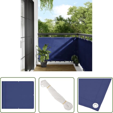 vidaXL Privacy balcone -  Paravento da Balcone Blu 90x800 cm 100% Poliestere Oxford