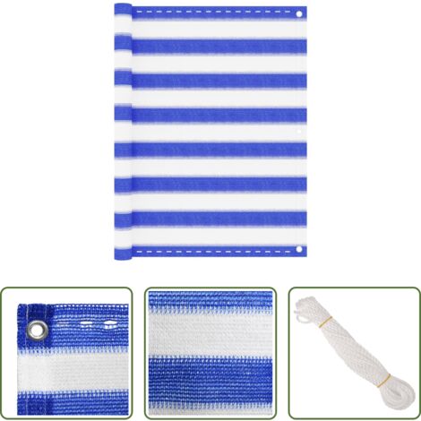 vidaXL Privacy balcone -  Paravento da Balcone Blu e Bianco 90x500 cm in HDPE