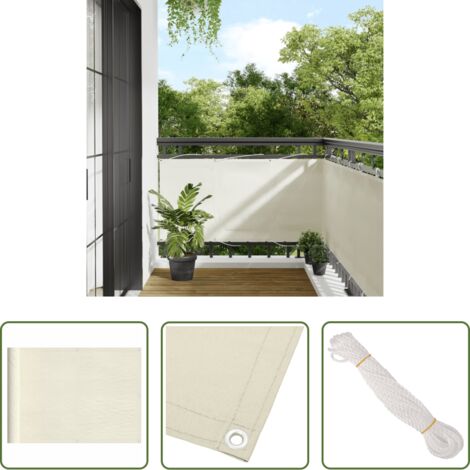 vidaXL Privacy balcone -  Paravento da Balcone Crema 75x800 cm 100% Poliestere Oxford
