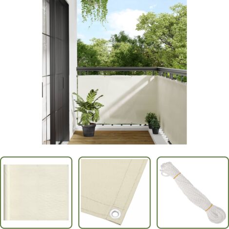 vidaXL Privacy balcone -  Paravento da Balcone Crema 90x800 cm 100% Poliestere Oxford