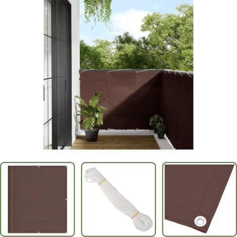 vidaXL Privacy balcone -  Paravento da Balcone Marrone 120x700 cm 100% Poliestere Oxford