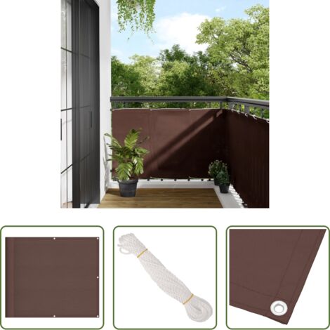 vidaXL Privacy balcone -  Paravento da Balcone Marrone 90x800 cm 100% Poliestere Oxford