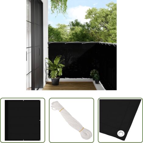 vidaXL Privacy balcone -  Paravento da Balcone Nero 120x700 cm 100% Poliestere Oxford