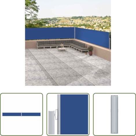 vidaXL Privacy giardino -  Tenda Laterale Retrattile Blu 117x1200 cm