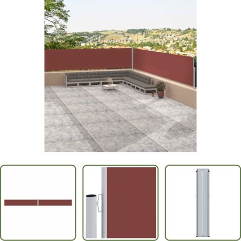 vidaXL Privacy giardino -  Tenda Laterale Retrattile Marrone 117x1200 cm