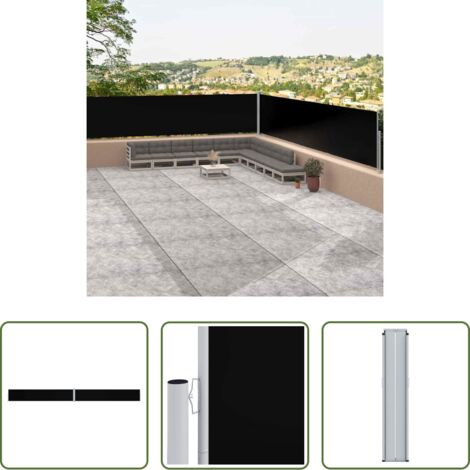 vidaXL Privacy giardino -  Tenda Laterale Retrattile Nera 117x1200 cm